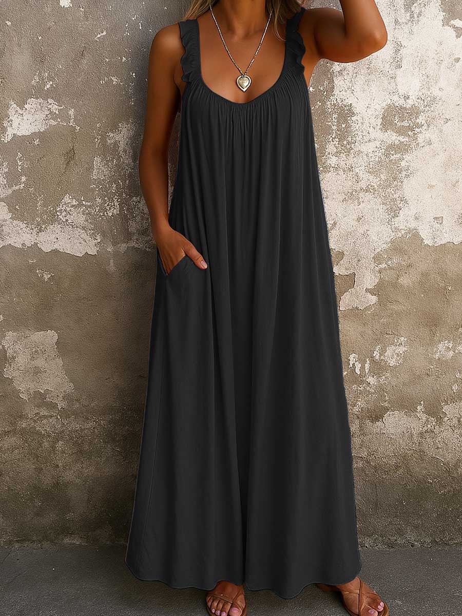 Sylvana - Luftiges Maxikleid mit Rüschenträgern