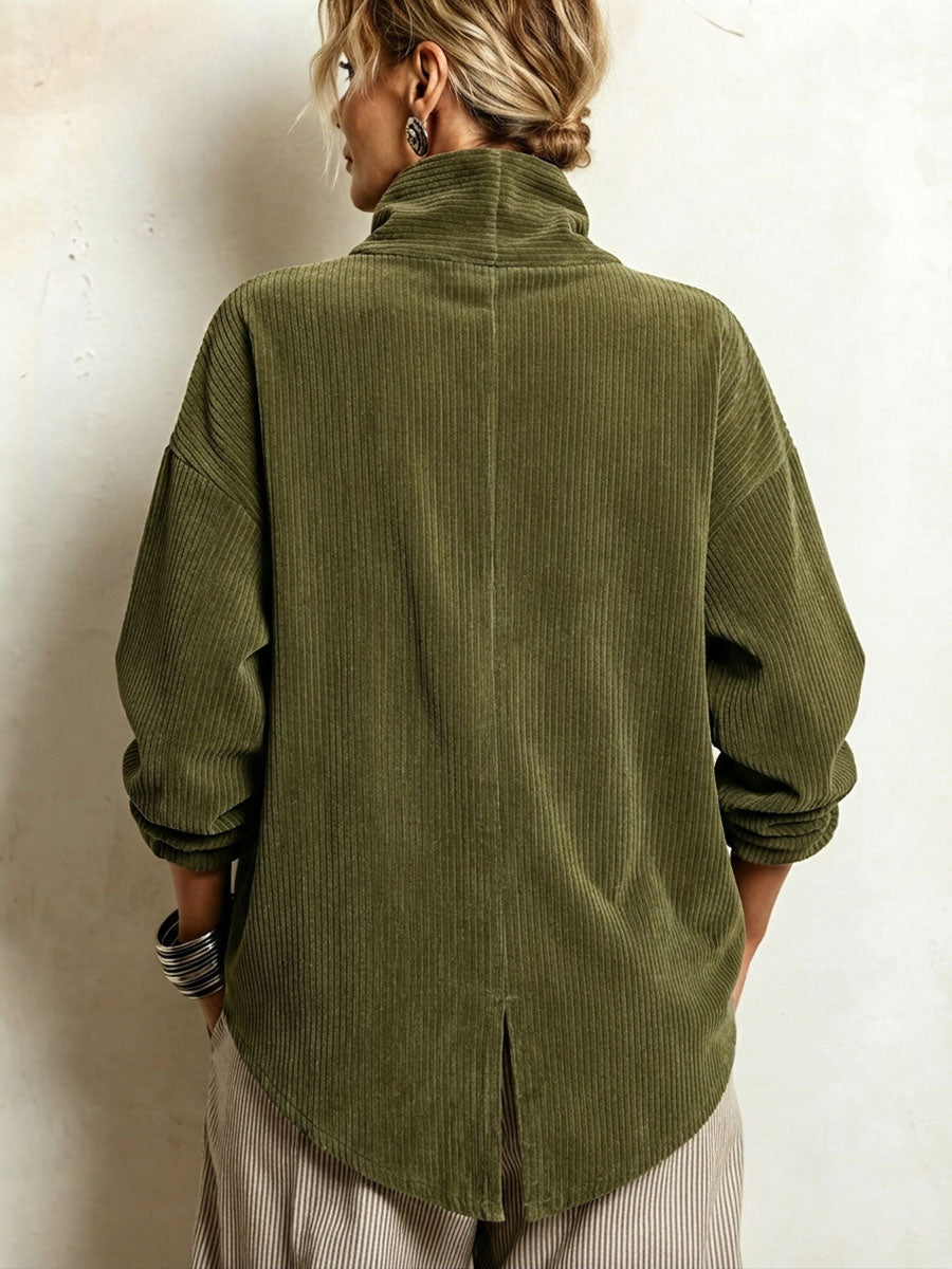 Blair - Strukturiertes asymmetrisches Sweatshirt mit Stehkragen