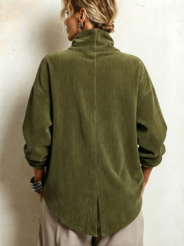 Blair - Strukturiertes asymmetrisches Sweatshirt mit Stehkragen