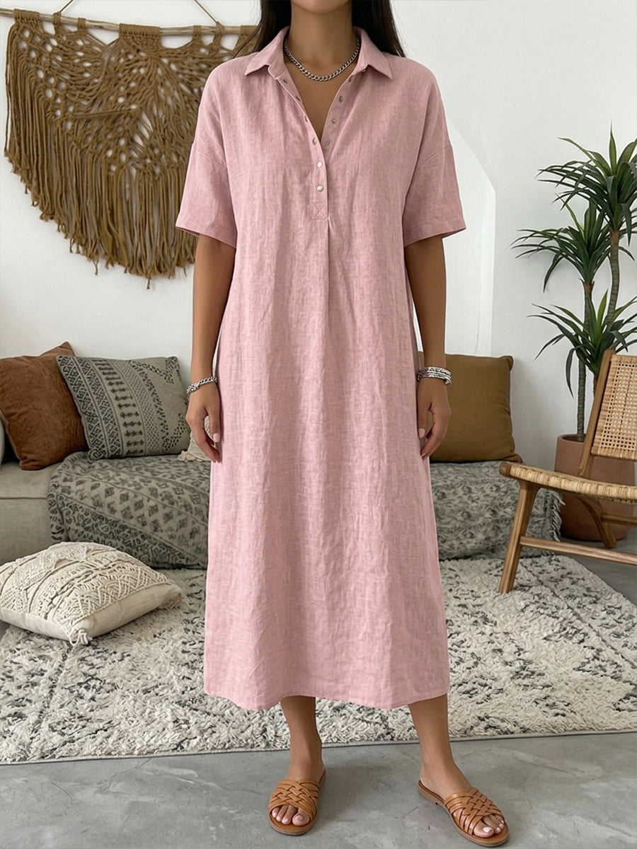 Isavelle - fließendes Hemdblusenkleid mit durchgehender Knopfleiste
