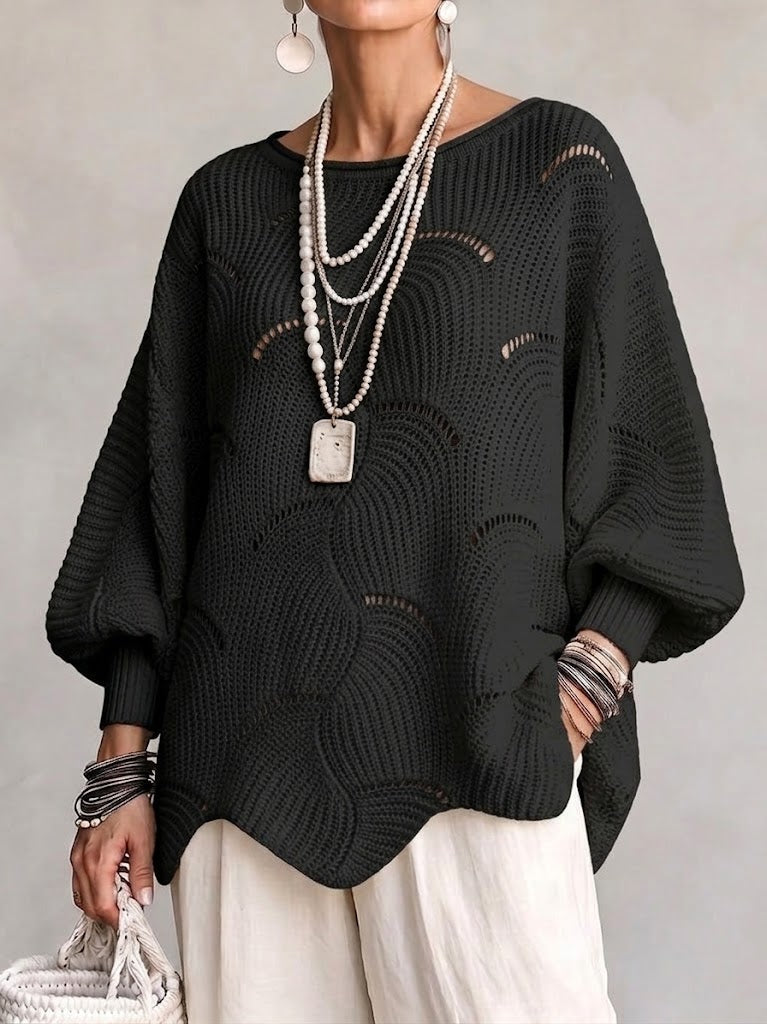 Coravina - Strukturierter Ajour-Strickpullover