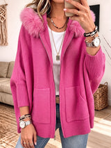 Veronelle - Soft-Touch-Kapuzenstrickjacke mit Reißverschluss