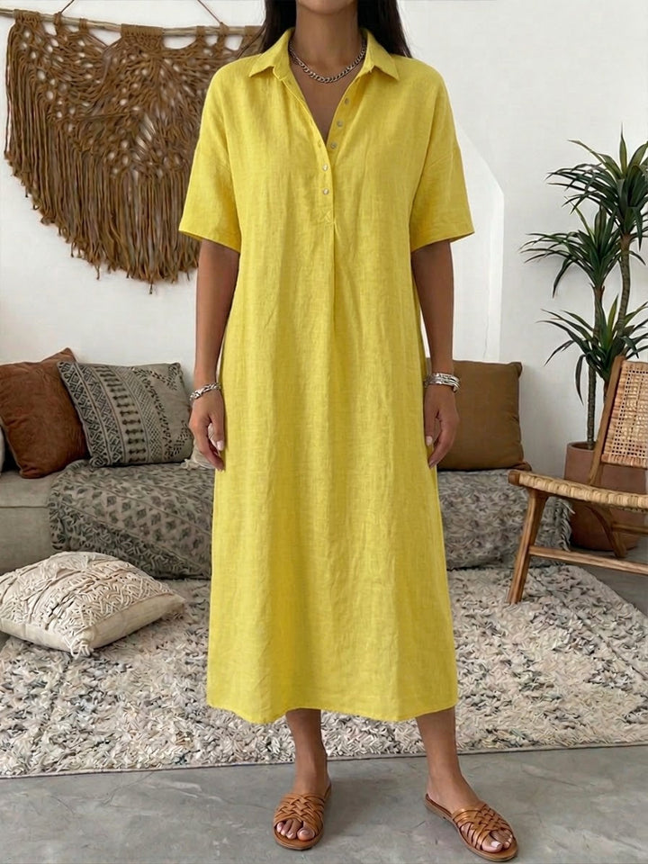 Isavelle - fließendes Hemdblusenkleid mit durchgehender Knopfleiste