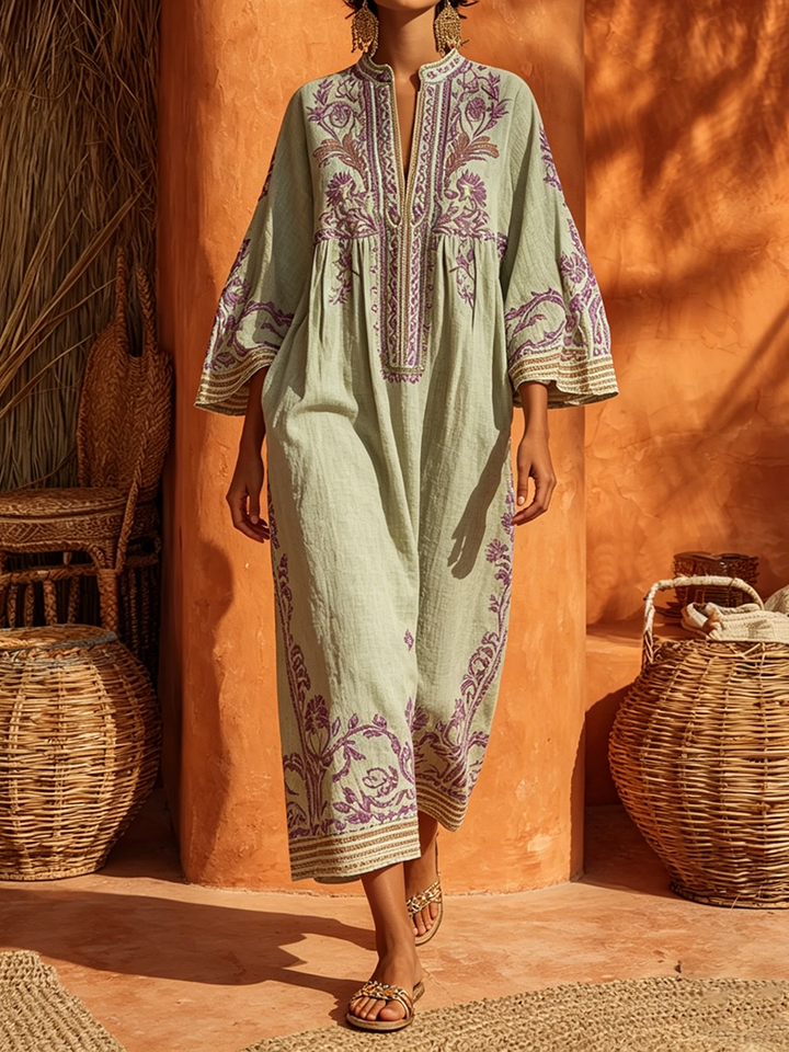 Nicole - Florales Soft-Touch-Maxikleid