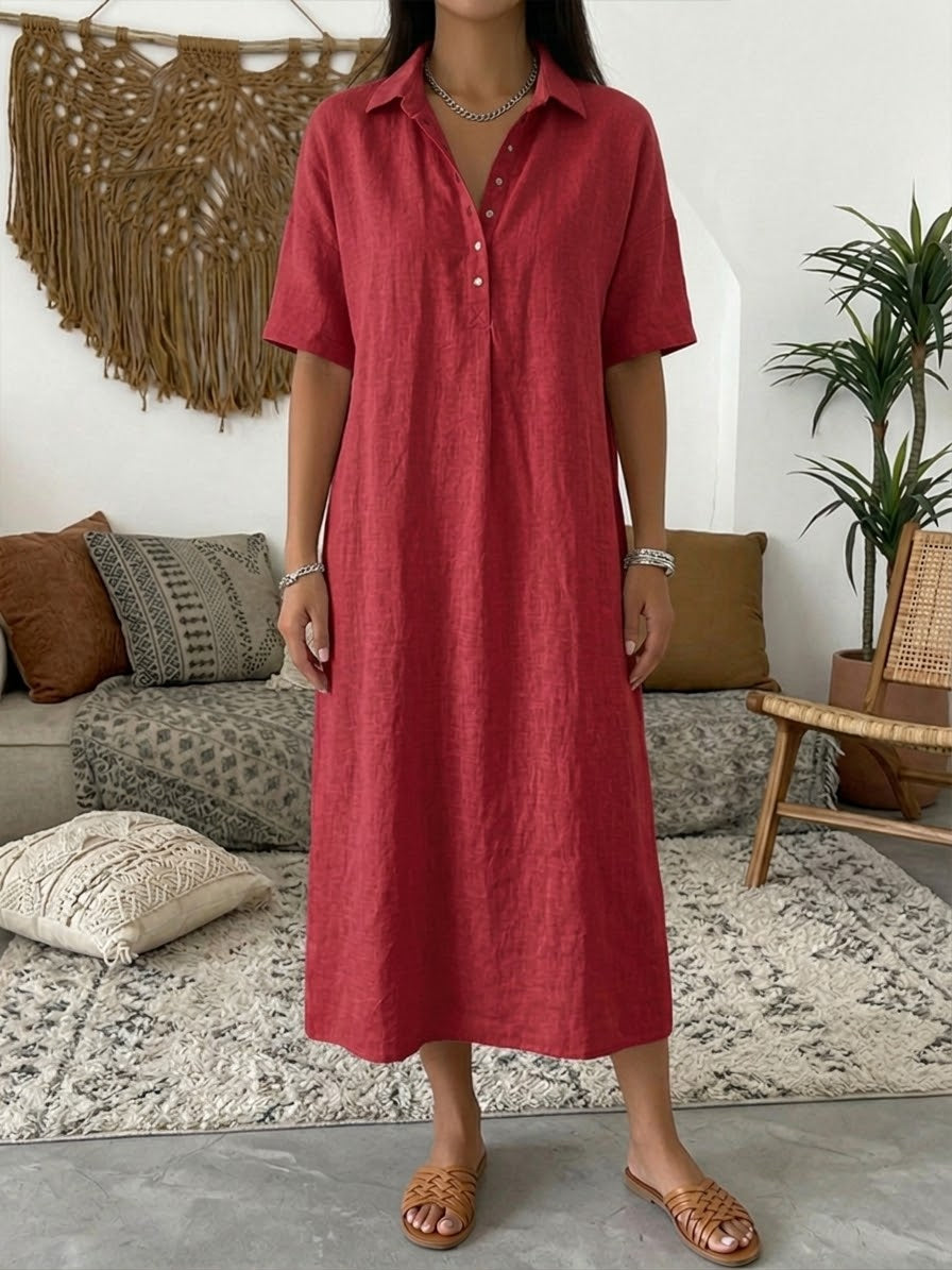 Isavelle - fließendes Hemdblusenkleid mit durchgehender Knopfleiste