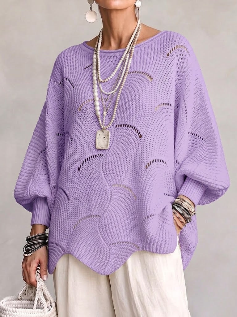 Coravina - Strukturierter Ajour-Strickpullover