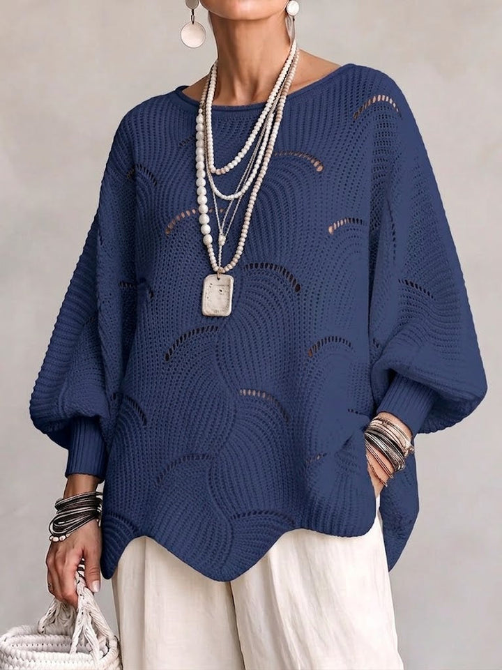 Coravina - Strukturierter Ajour-Strickpullover