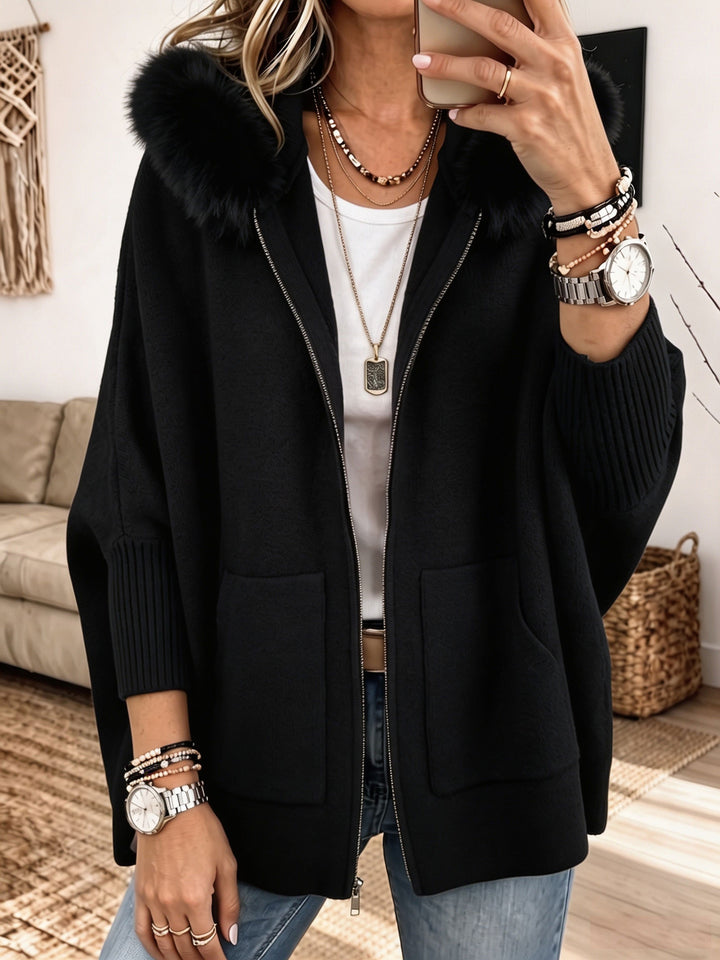 Veronelle - Soft-Touch-Kapuzenstrickjacke mit Reißverschluss
