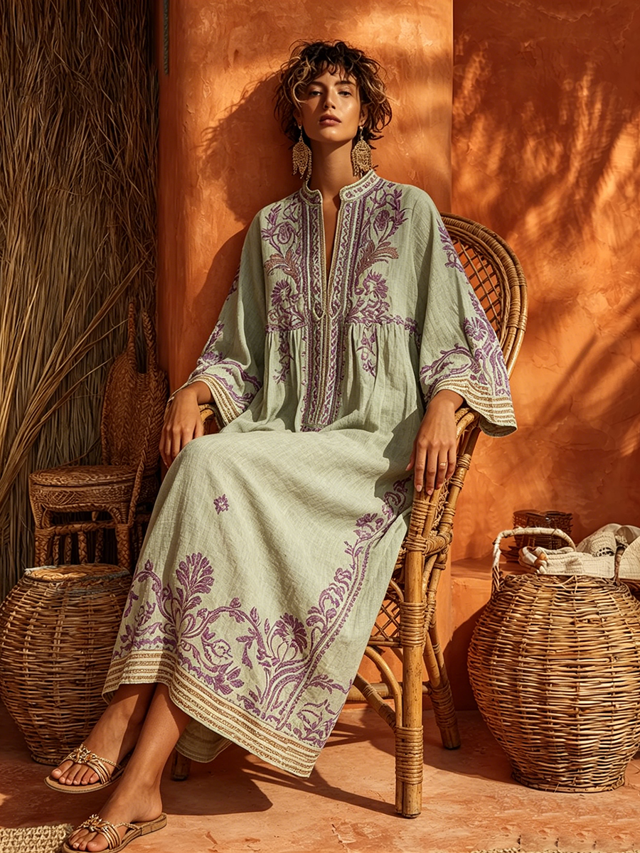 Nicole - Florales Soft-Touch-Maxikleid