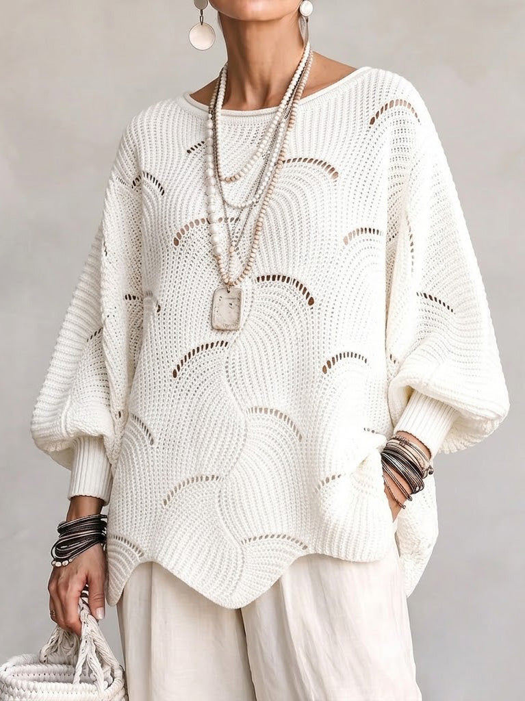 Coravina - Strukturierter Ajour-Strickpullover