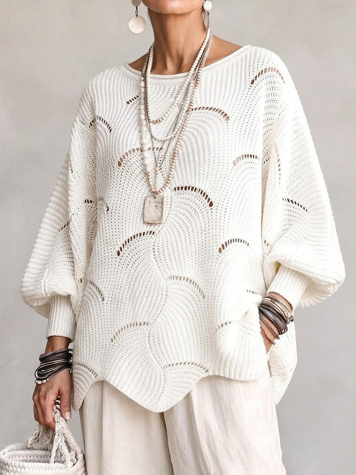 Coravina - Strukturierter Ajour-Strickpullover