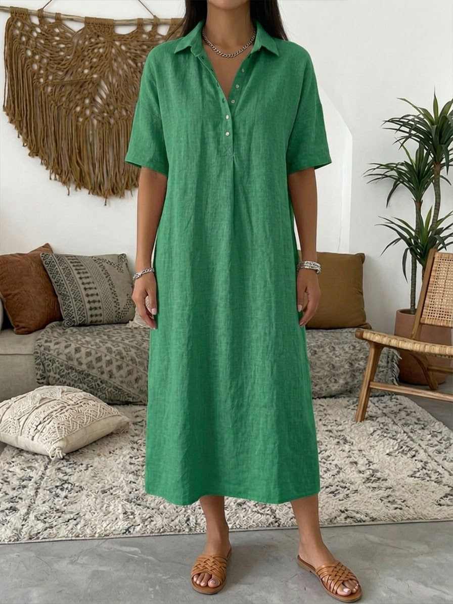 Isavelle - fließendes Hemdblusenkleid mit durchgehender Knopfleiste