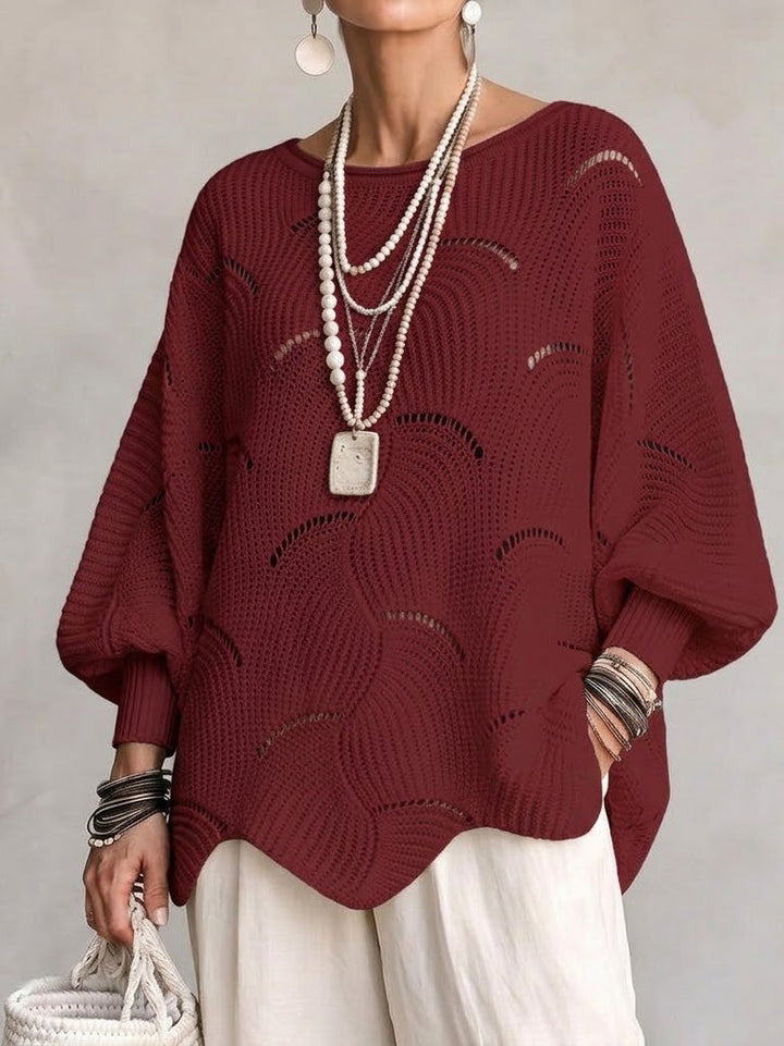 Coravina - Strukturierter Ajour-Strickpullover