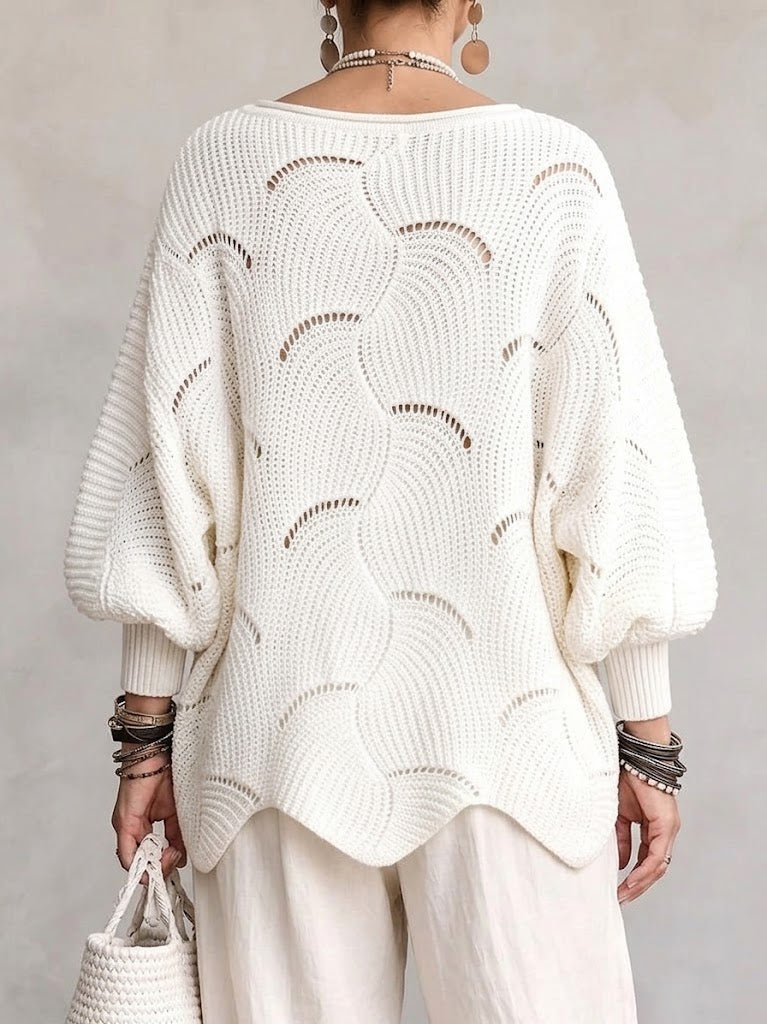 Coravina - Strukturierter Ajour-Strickpullover