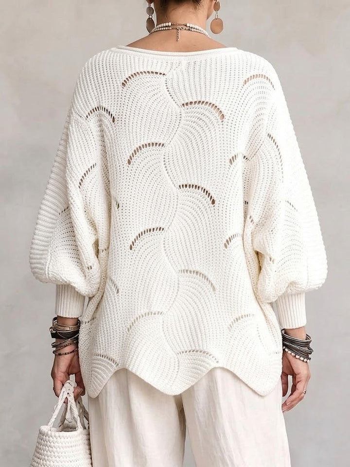 Coravina - Strukturierter Ajour-Strickpullover