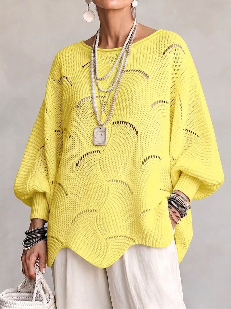 Coravina - Strukturierter Ajour-Strickpullover