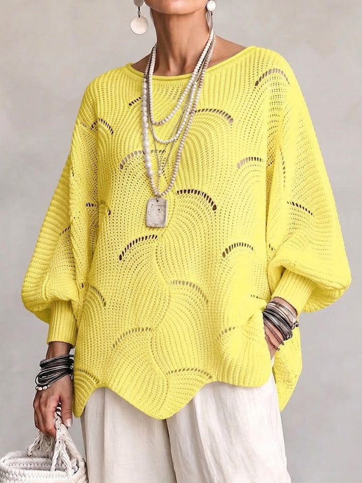 Coravina - Strukturierter Ajour-Strickpullover