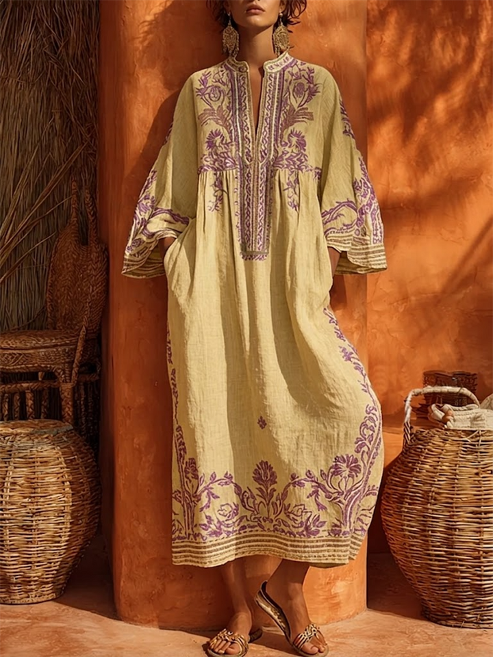 Nicole - Florales Soft-Touch-Maxikleid