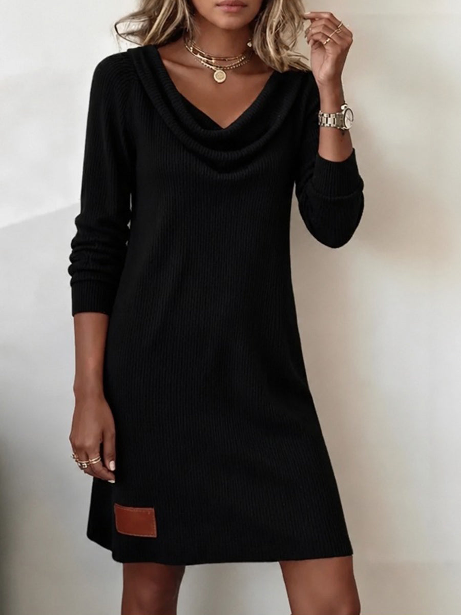 Avena - Rippstrickkleid mit Cowl-Neck