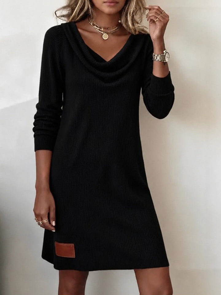 Avena - Rippstrickkleid mit Cowl-Neck