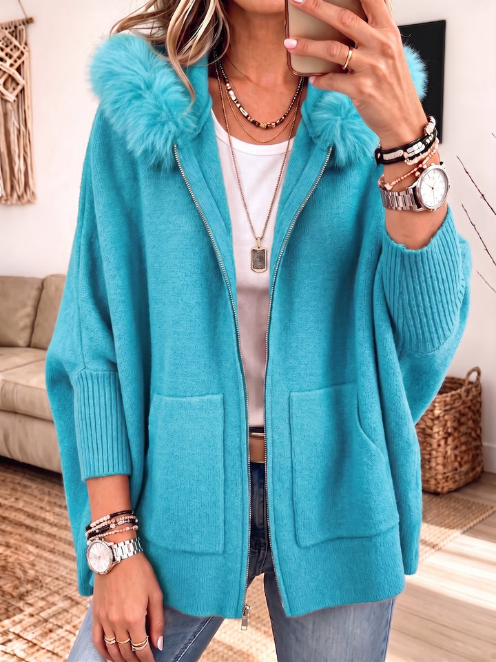 Veronelle - Soft-Touch-Kapuzenstrickjacke mit Reißverschluss