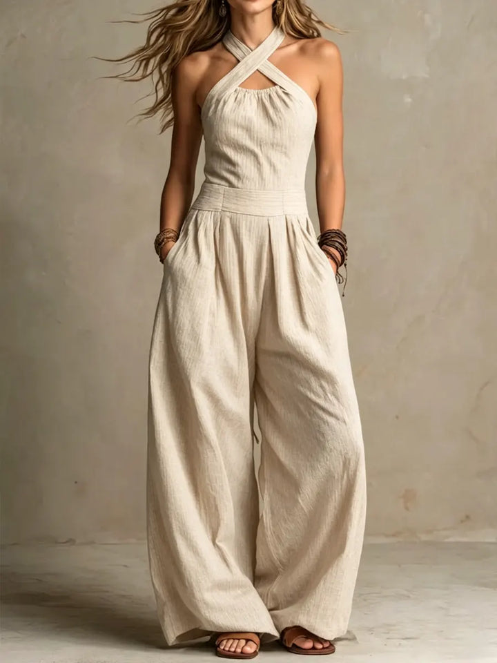 Karissa - Fließender Jumpsuit mit weitem Bein