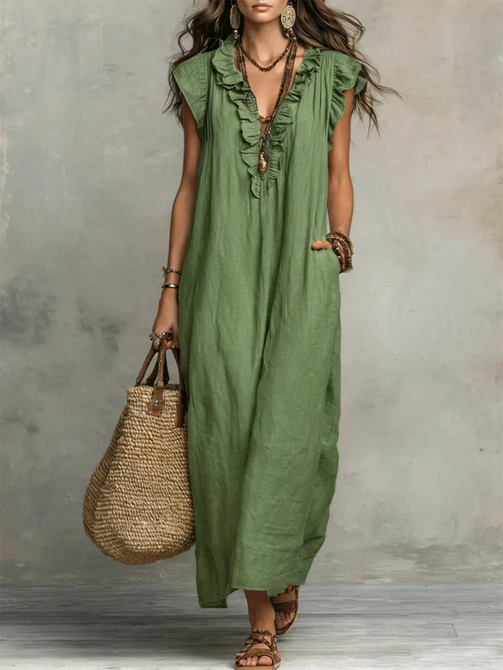 Ivara - Premium-Leinen-Maxikleid