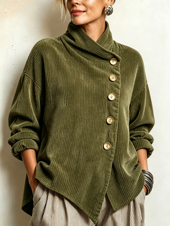 Blair - Strukturiertes asymmetrisches Sweatshirt mit Stehkragen