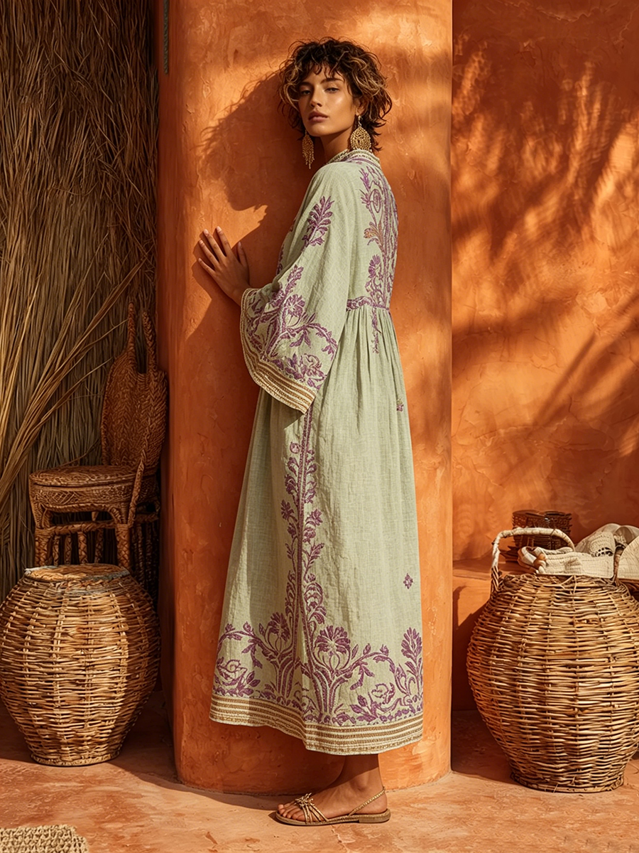 Nicole - Florales Soft-Touch-Maxikleid