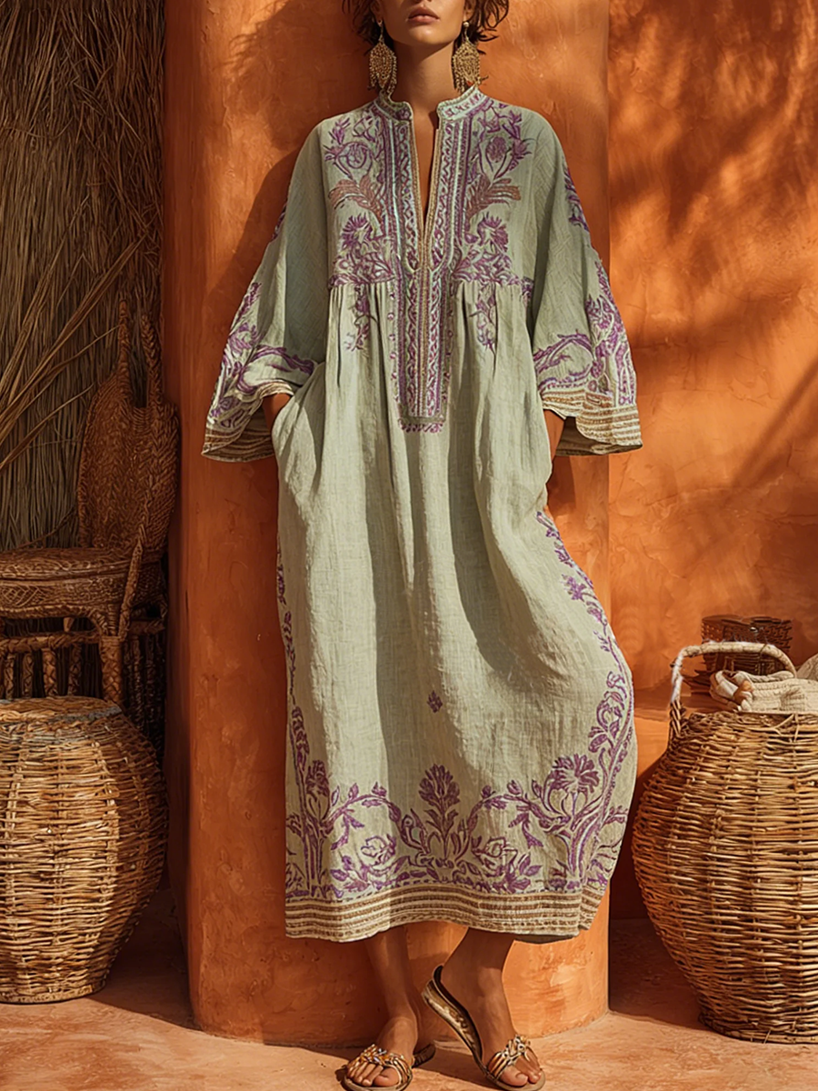 Nicole - Florales Soft-Touch-Maxikleid