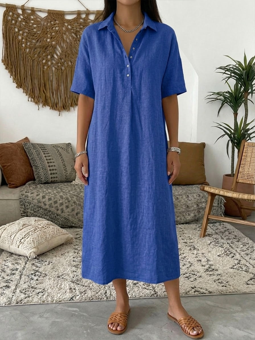 Isavelle - fließendes Hemdblusenkleid mit durchgehender Knopfleiste