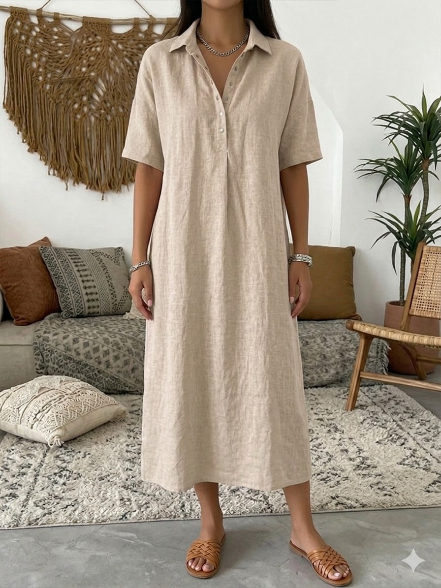 Isavelle - fließendes Hemdblusenkleid mit durchgehender Knopfleiste