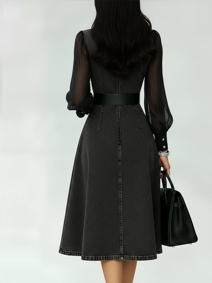 Olivia - Elegantes Kleid mit transparenten Ärmeln