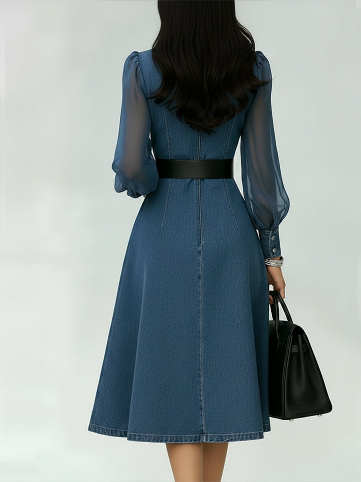 Olivia - Elegantes Kleid mit transparenten Ärmeln