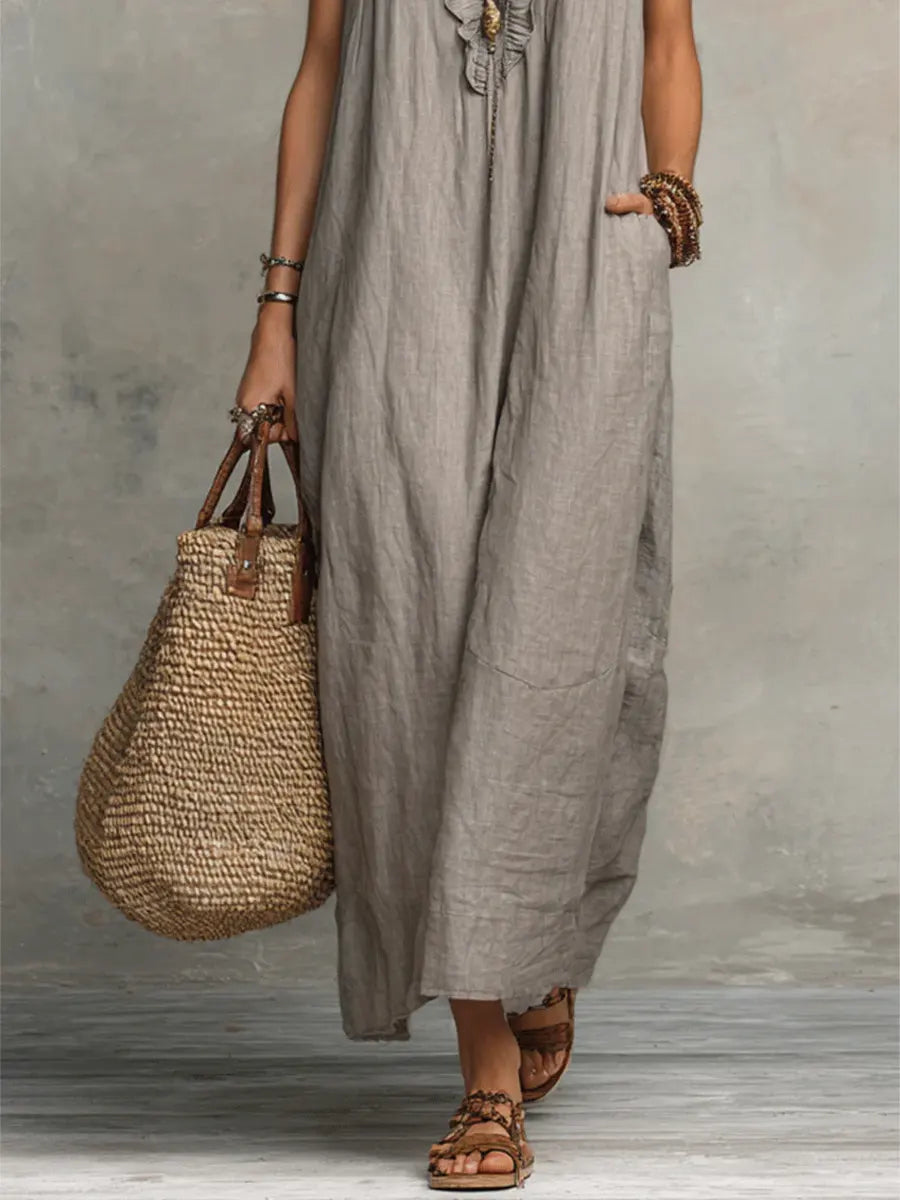 Ivara - Premium-Leinen-Maxikleid