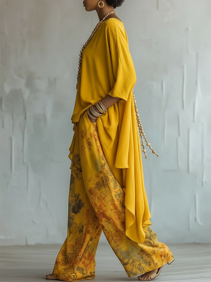 Zafira - Set aus fließender Tunika und bedruckter Wide-Leg-Hose