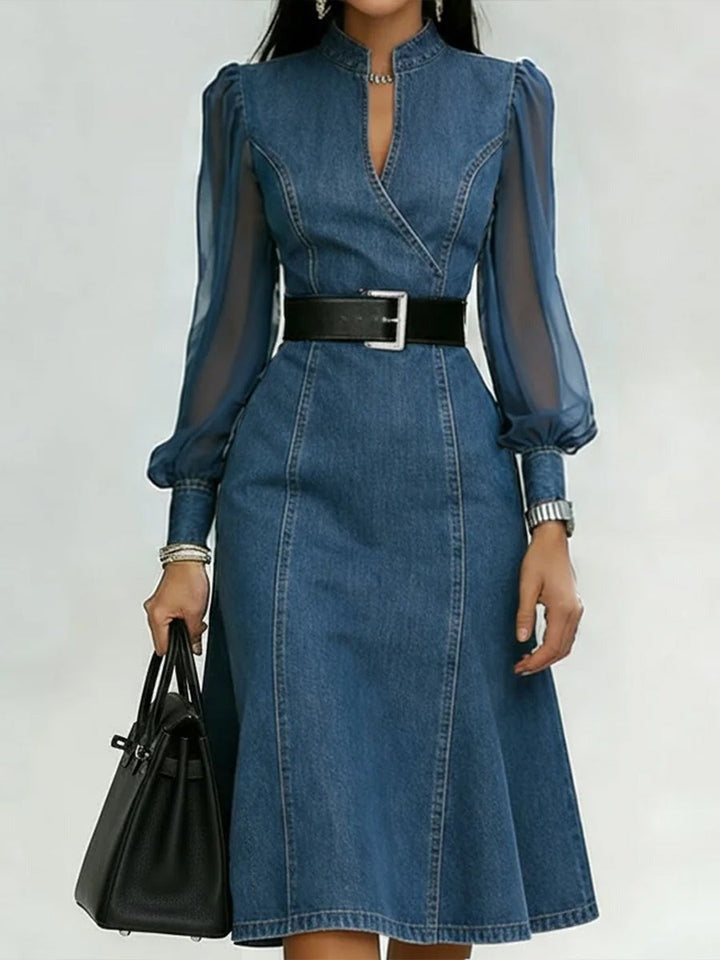 Olivia - Elegantes Kleid mit transparenten Ärmeln