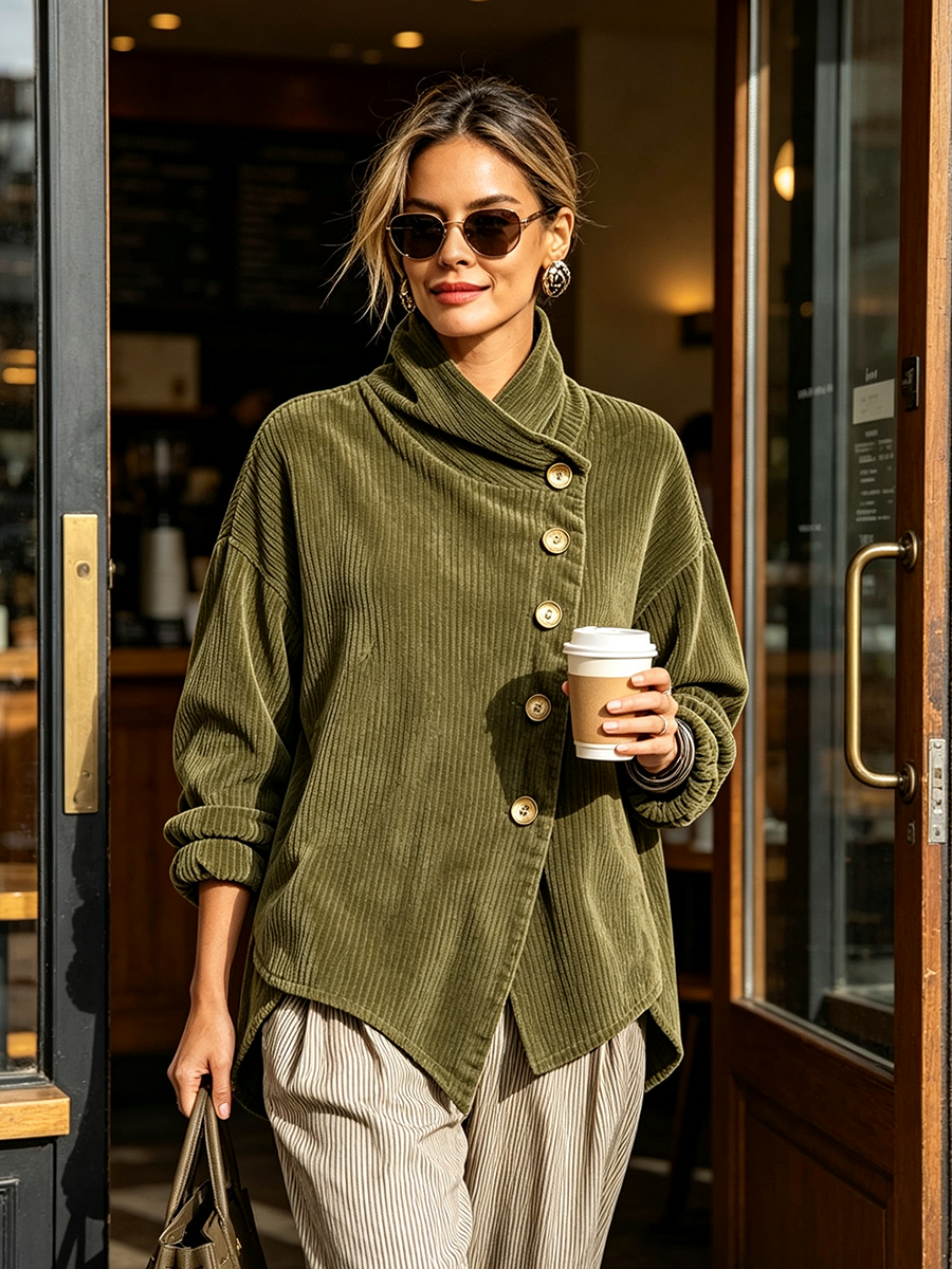 Blair - Strukturiertes asymmetrisches Sweatshirt mit Stehkragen