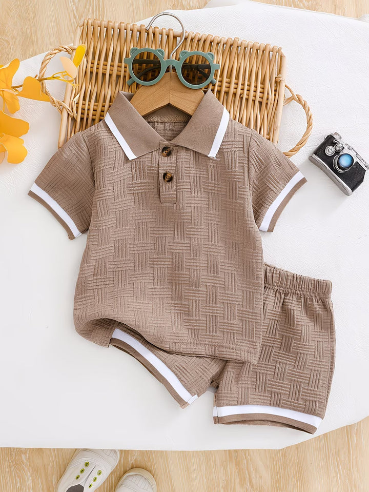 Basil - Strukturiertes Set aus Poloshirt und Shorts