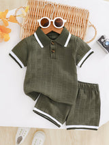 Basil - Strukturiertes Set aus Poloshirt und Shorts
