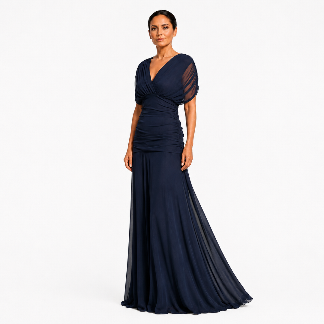 Lileas - Plissiertes Soft-Touch-Abendkleid