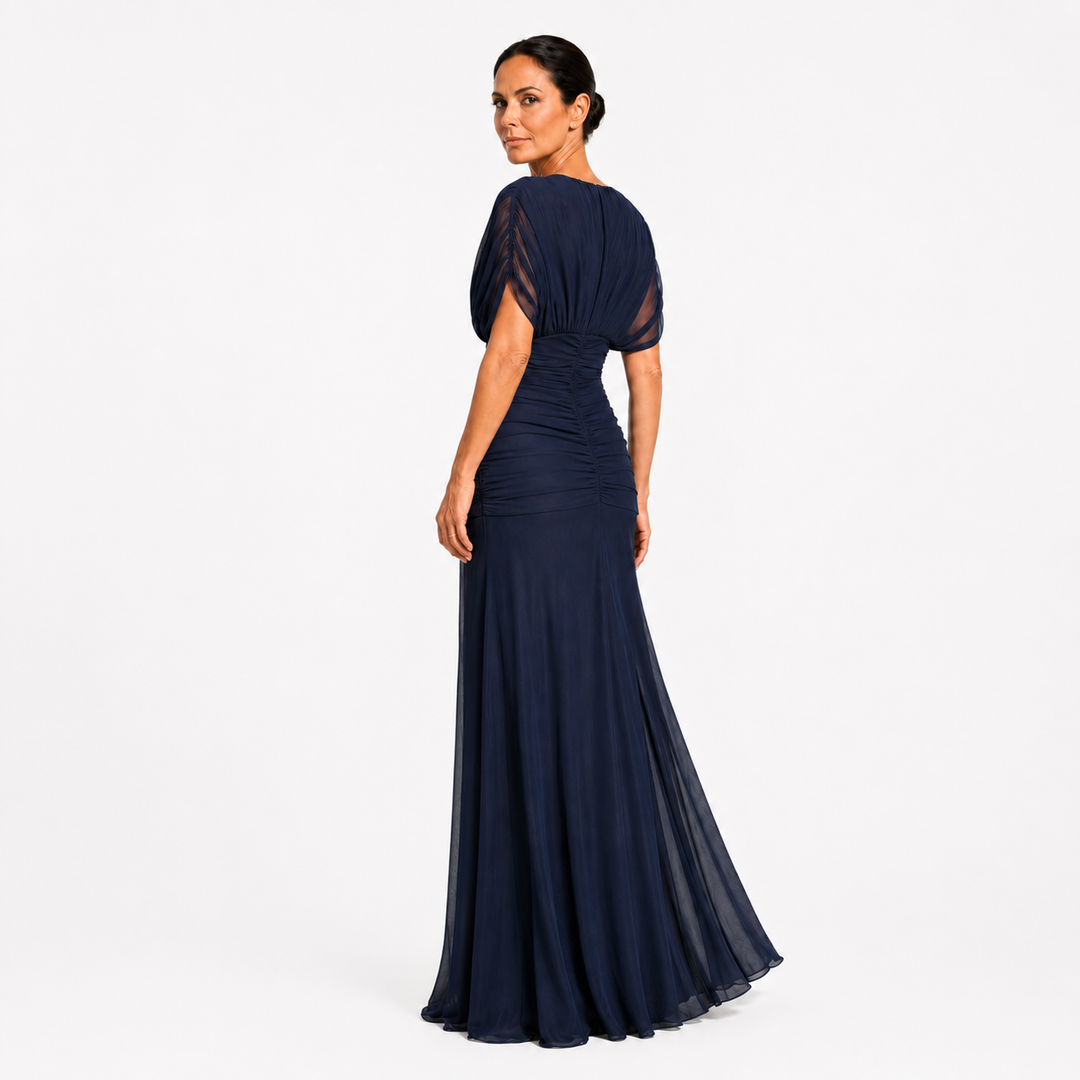 Lileas - Plissiertes Soft-Touch-Abendkleid