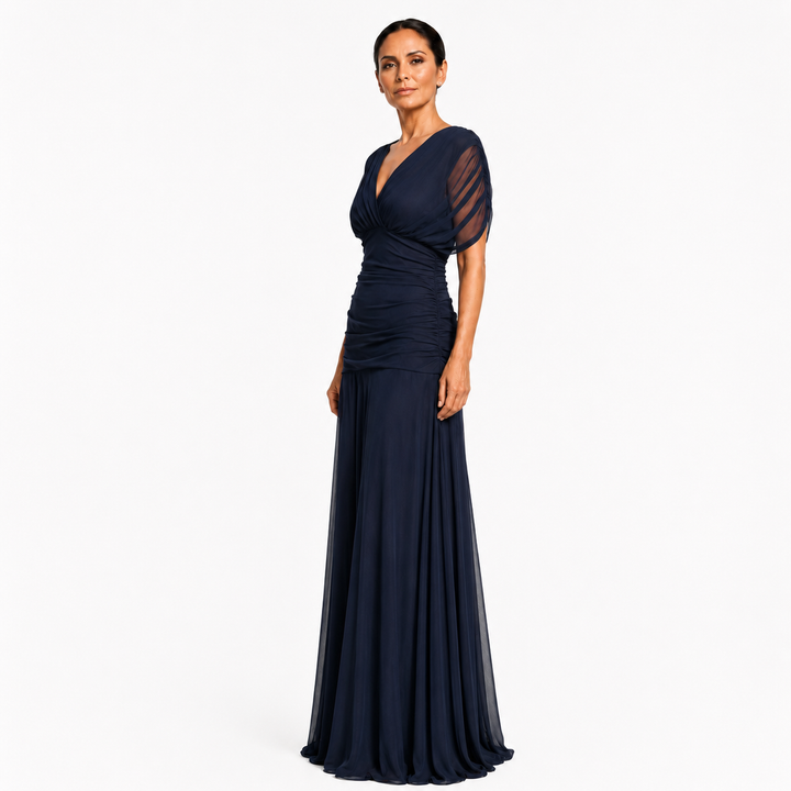 Lileas - Plissiertes Soft-Touch-Abendkleid