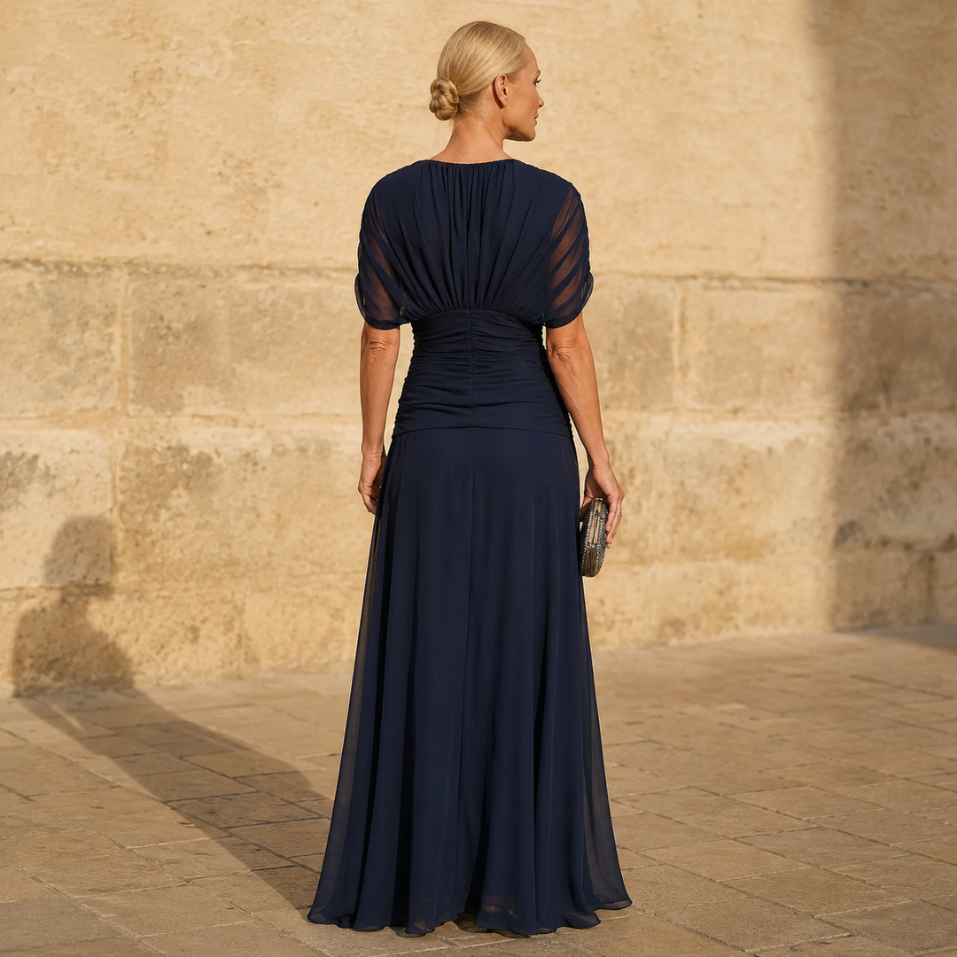 Lileas - Plissiertes Soft-Touch-Abendkleid