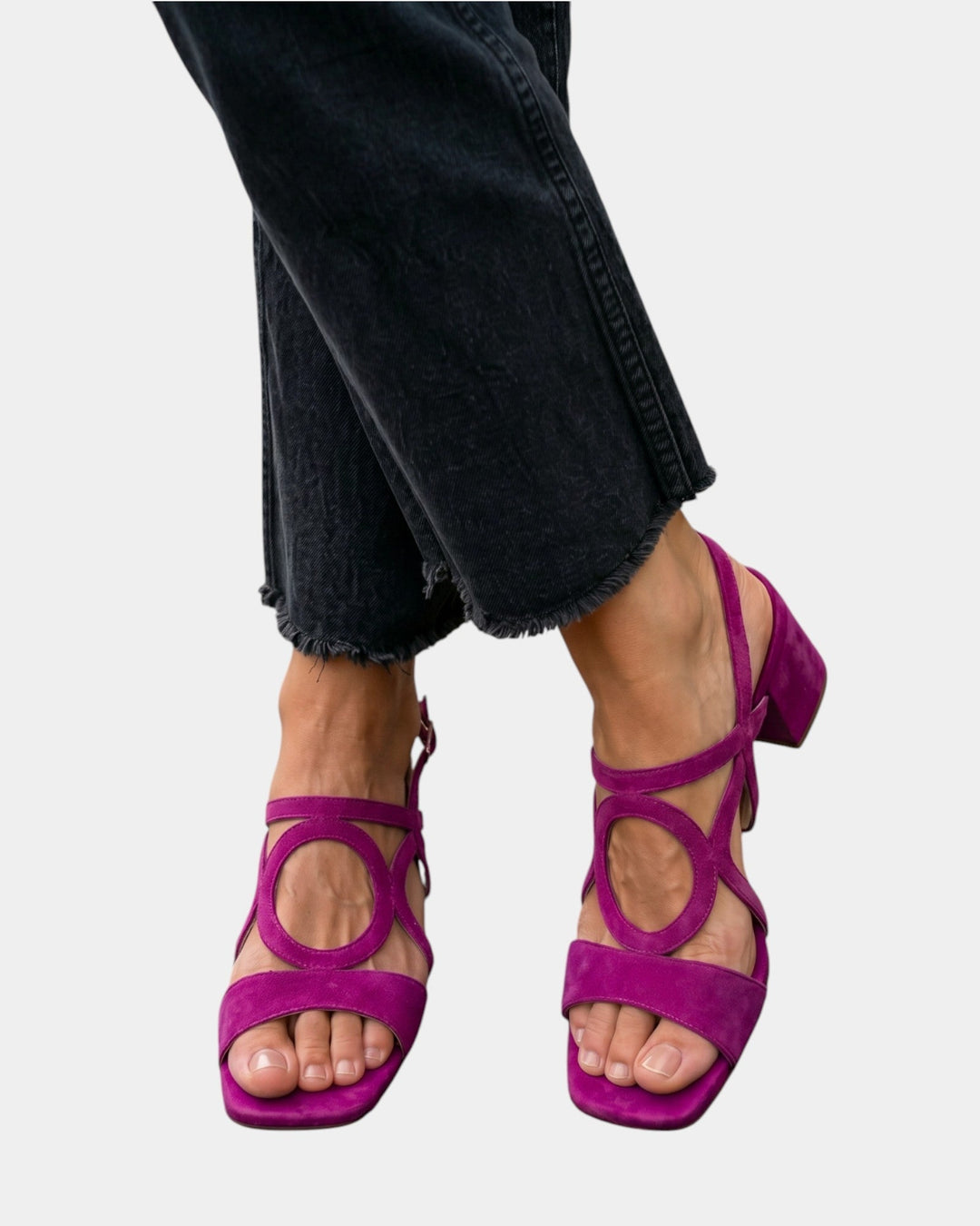 Florette - Sandaletten mit Cut-outs am Riemen und Blockabsatz