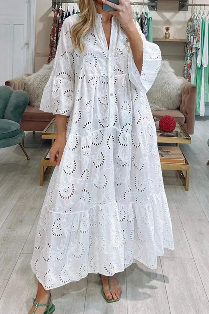 Kylie - Besticktes Maxikleid