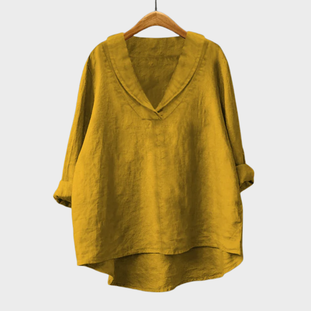 Bellissea - Elegante drapierte Bluse mit V-Ausschnitt