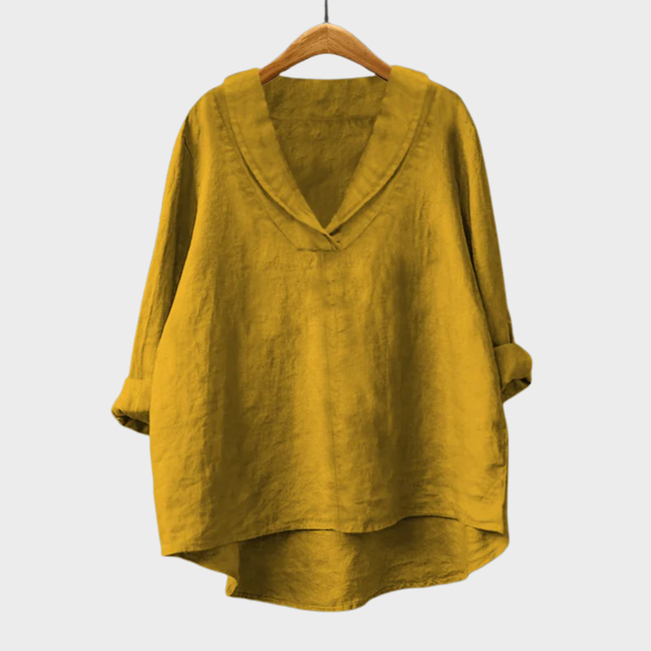 Bellissea - Elegante drapierte Bluse mit V-Ausschnitt