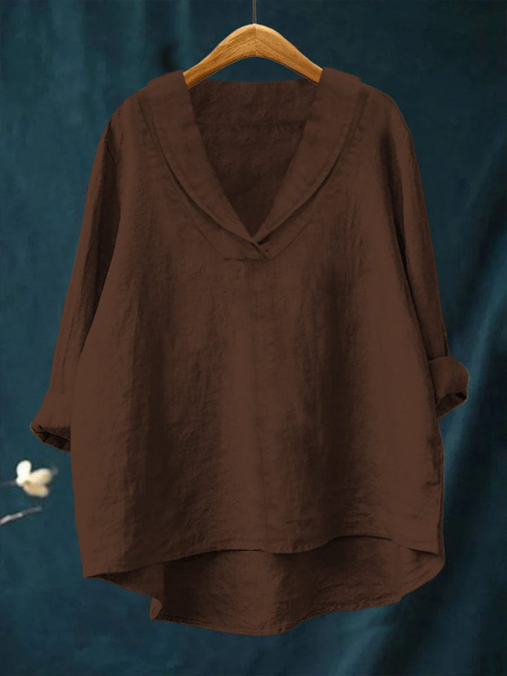 Bellissea - Elegante drapierte Bluse mit V-Ausschnitt