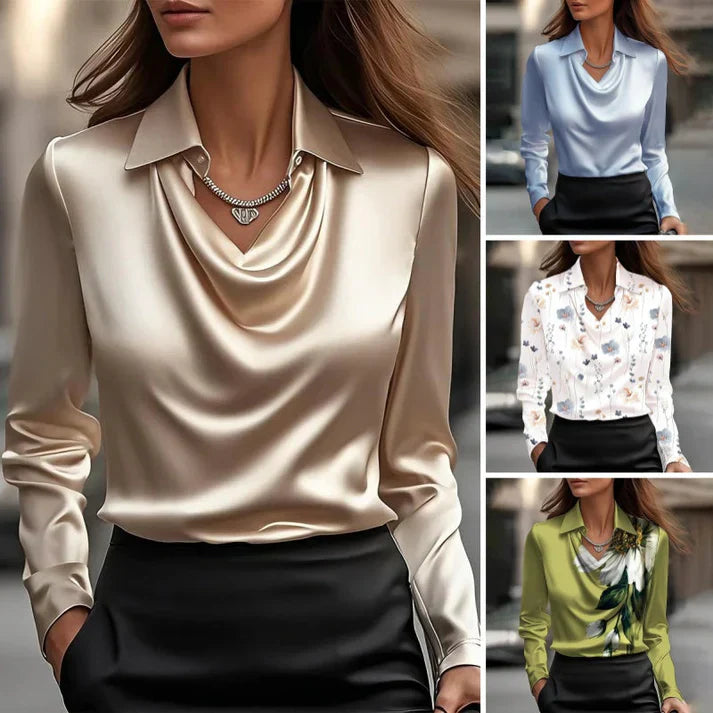 Tivia - Luxuriöses Hemd mit drapiertem Kragen